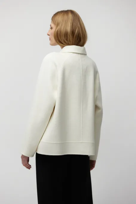 Weiße Doubleface-Jacke mit Seide