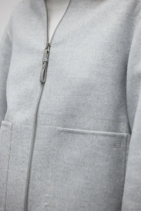 Graue Doubleface-Jacke mit Seide Graue Doubleface-Jacke mit Seide