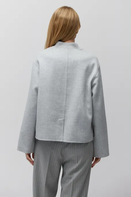 Graue Doubleface-Jacke mit Seide Graue Doubleface-Jacke mit Seide