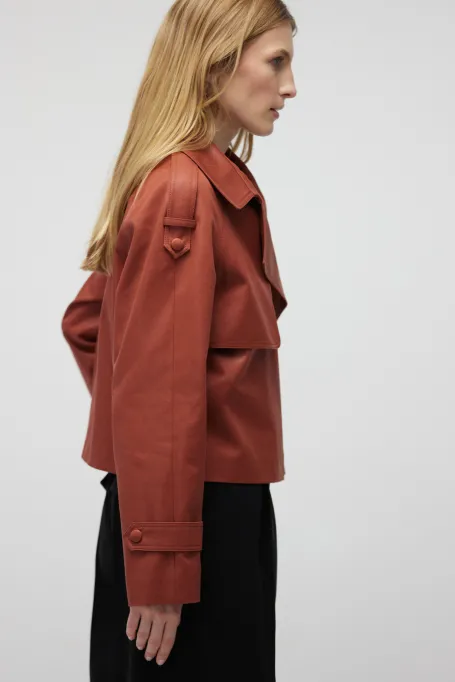 Kurze Baumwolljacke mit Schulterklappen