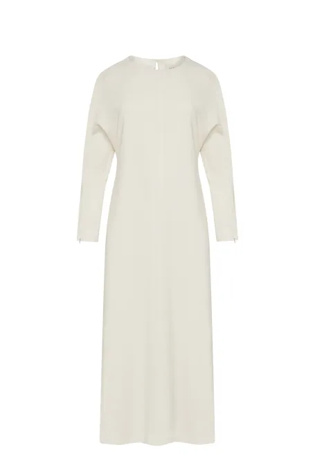 Weißes Midikleid mit Schlitz