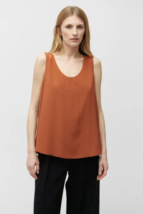 Seidenbluse orange