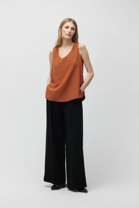 Seidenbluse orange