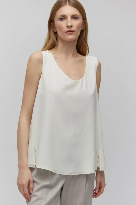 Weiße Bluse aus Seide