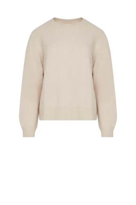 Nudefarbenes Top mit Yak-Wolle