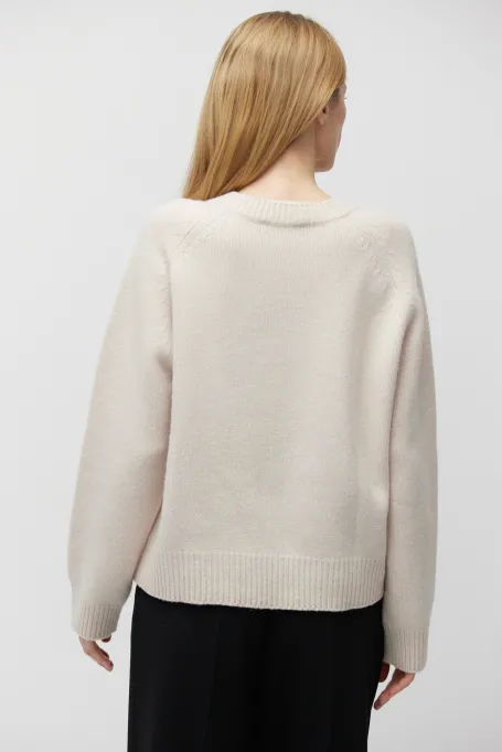 Nudefarbenes Top mit Yak-Wolle
