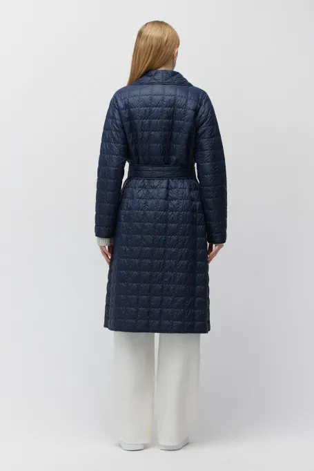 Dunkelblaue Steppjacke mit Füllung aus Kamelhaar