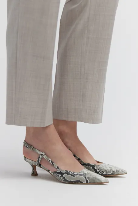 Lederslingbacks mit mittelhohem Absatz