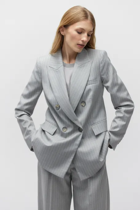 Grau wollener Tennissakko