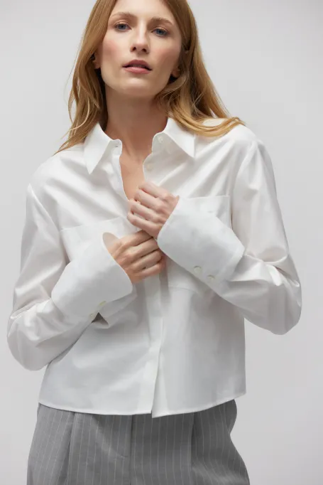 Weiße Baumwoll-Bluse