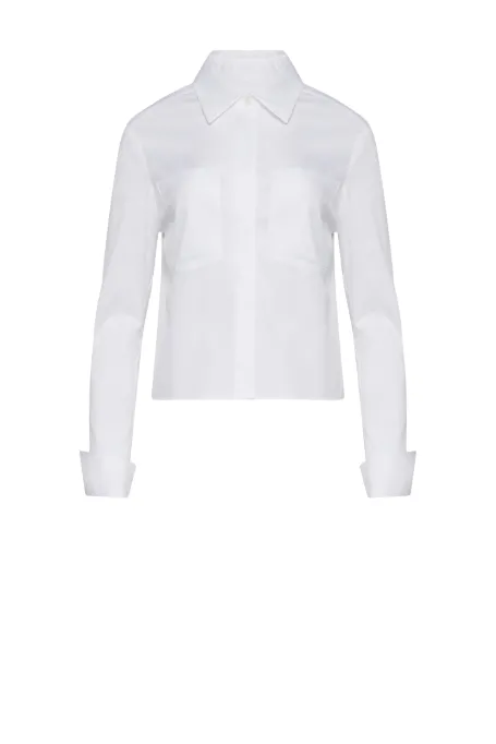 Weiße Baumwoll-Bluse