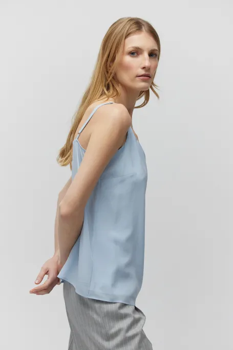 Seidentop blau