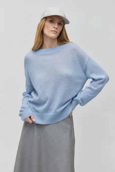Hellbluse mit Alpakawolle