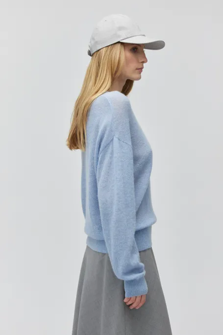 Hellbluse mit Alpakawolle