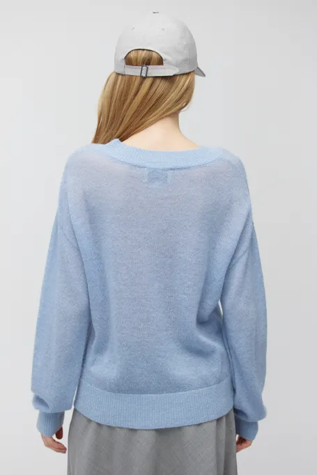 Hellbluse mit Alpakawolle