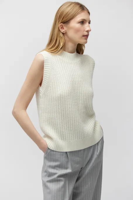Ärmellose Bluse aus Merinowolle