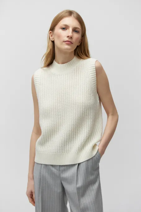 Ärmellose Bluse aus Merinowolle