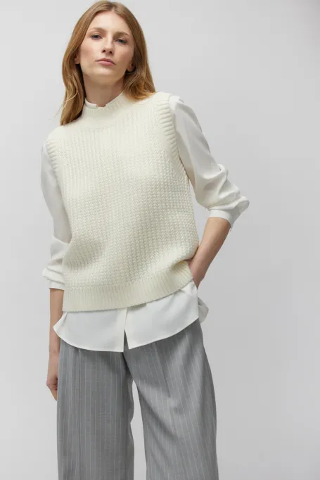 Ärmellose Bluse aus Merinowolle