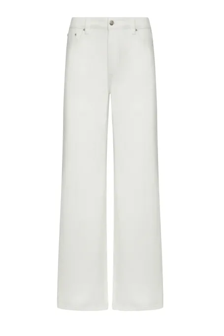 Weiße Jeans mit weitem Bein