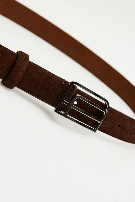 Brauner Wildledergürtel