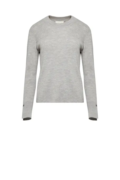 Graues Oberteil aus Merinowolle