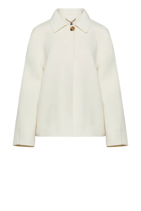 Weiße Doubleface-Jacke mit Seide