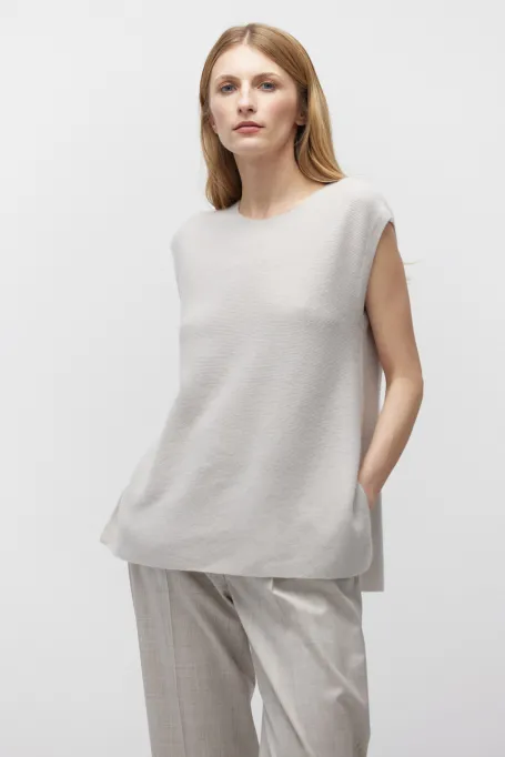 Kaschmirbluse beige