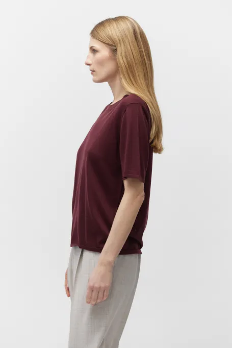Kurzarm-Pullover aus Merinowolle