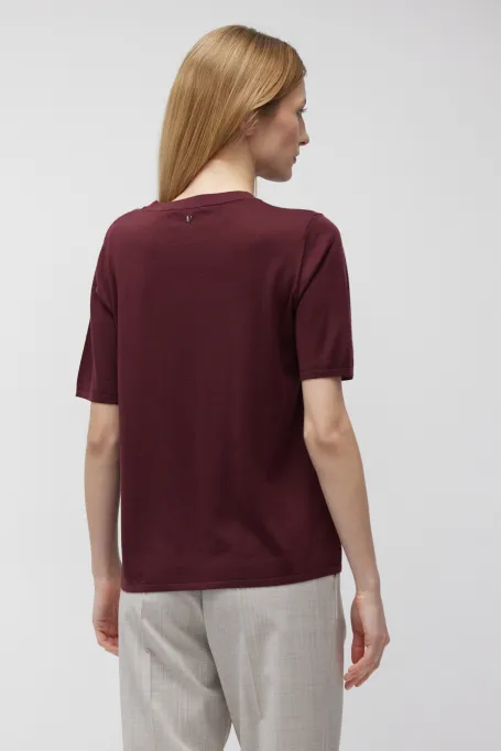 Kurzarm-Pullover aus Merinowolle