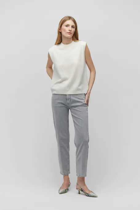 Weiße Bluse aus Merinowolle