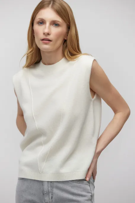 Weiße Bluse aus Merinowolle