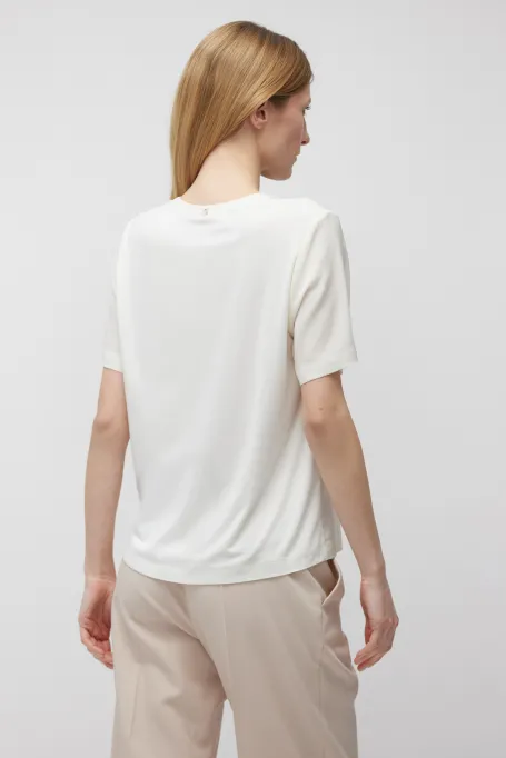 Weiße Bluse mit Seide Brigitte