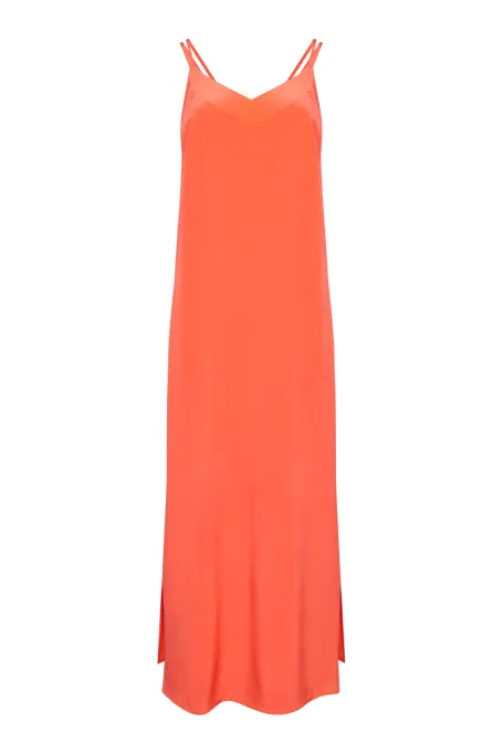 Midi-Seidenkleid rot