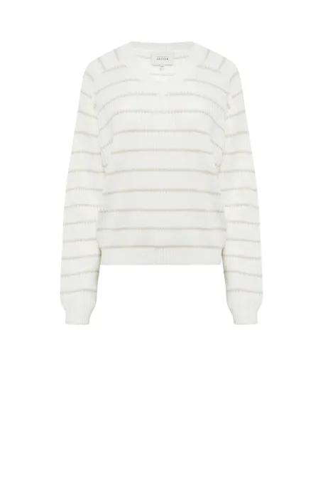 Pullover mit Seide gestreift Pullover mit Seide gestreift