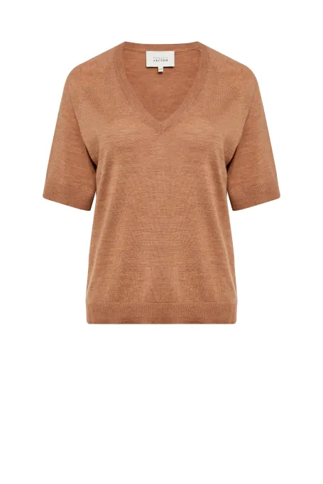 Merinowoll-Pullover mit V-Ausschnitt