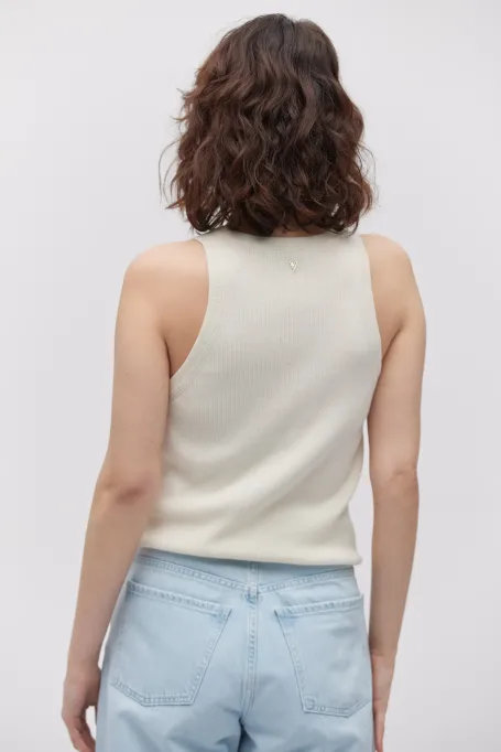 Sahniges Halter-Top mit Seide