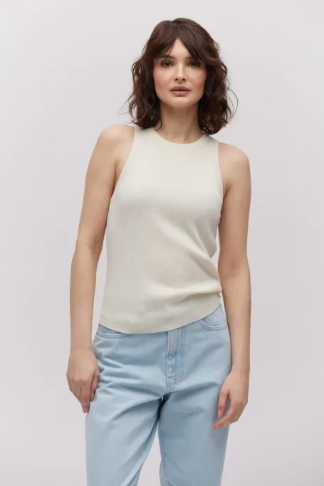 Sahniges Halter-Top mit Seide