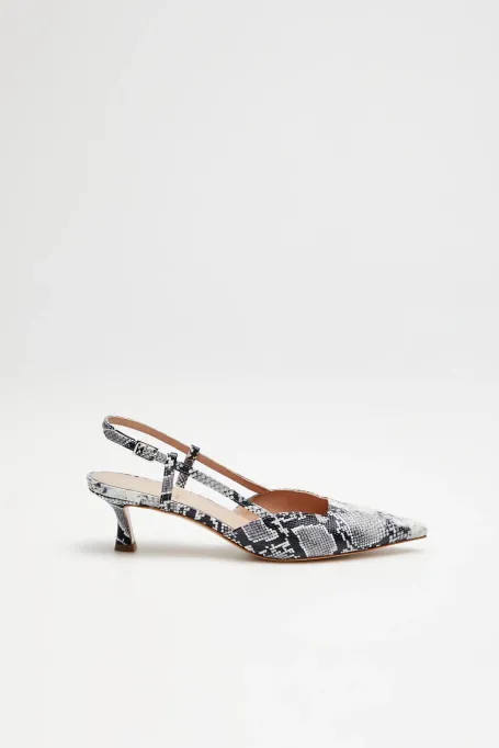 Lederslingbacks mit mittelhohem Absatz
