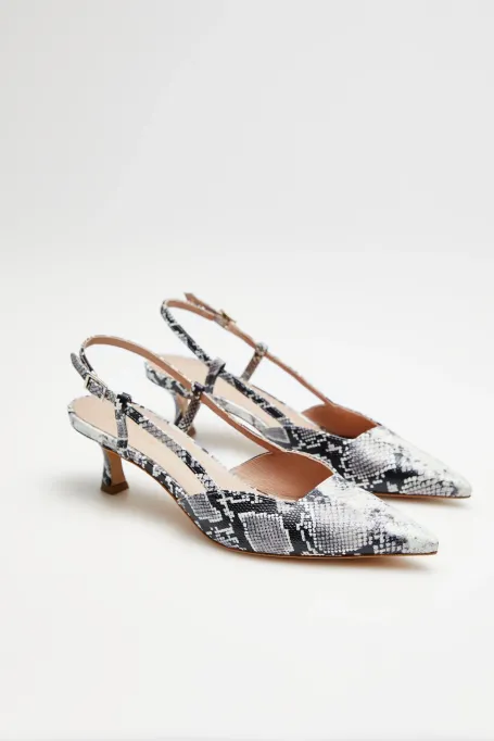 Lederslingbacks mit mittelhohem Absatz