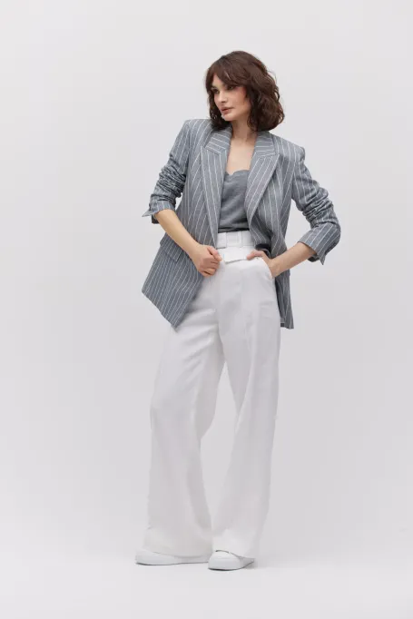 Gestreifter Leinen-Blazer