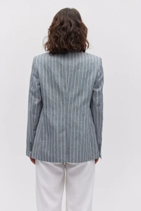 Gestreifter Leinen-Blazer