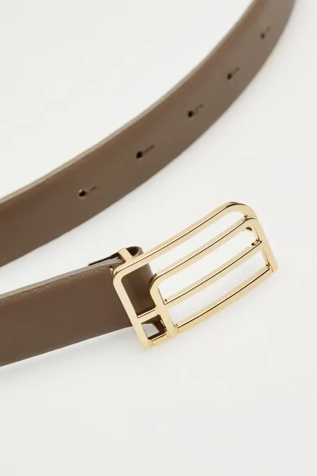 Leder Gürtel mit PA Logo Schnalle