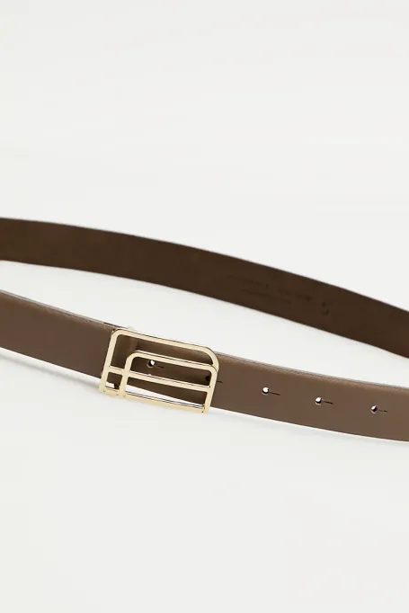 Leder Gürtel mit PA Logo Schnalle