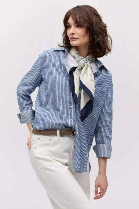 Gestreiftes Hemd marine