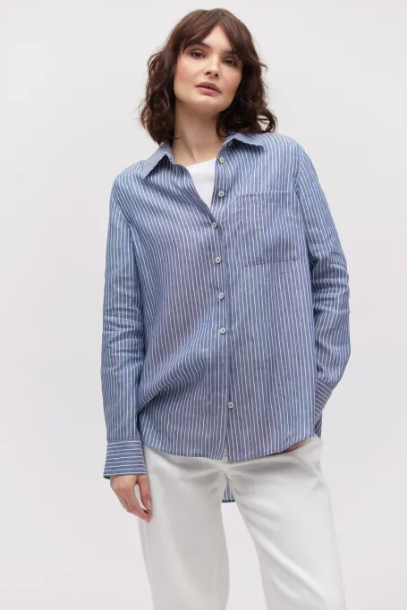 Gestreiftes Hemd marine