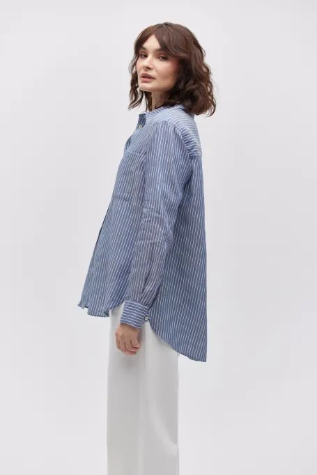 Gestreiftes Hemd marine