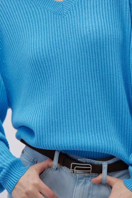 Pullover mit Seide und V-Ausschnitt