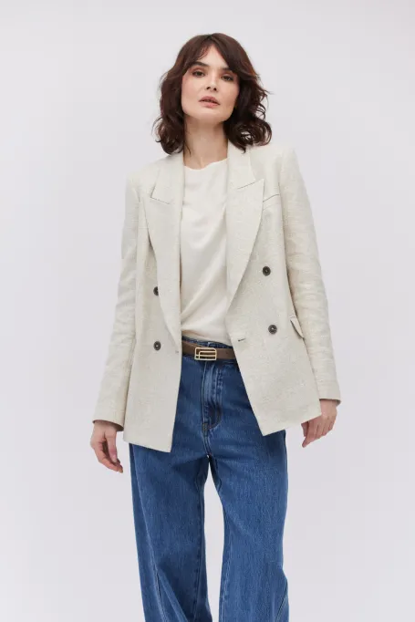 Beiger Leinenblazer beige