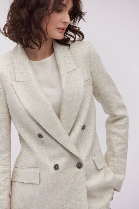 Beiger Leinenblazer beige