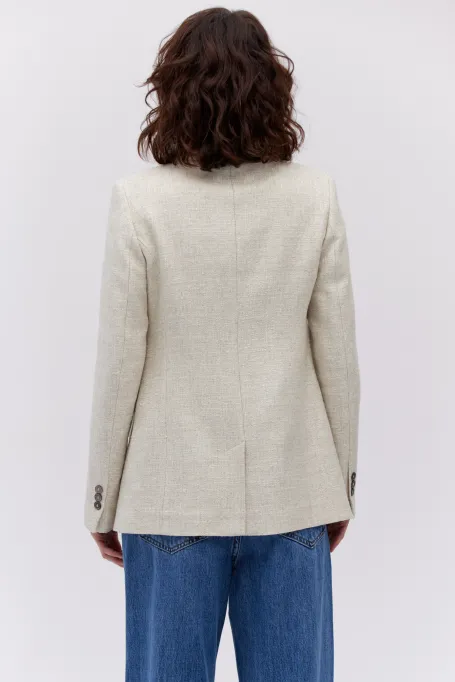 Beiger Leinenblazer beige
